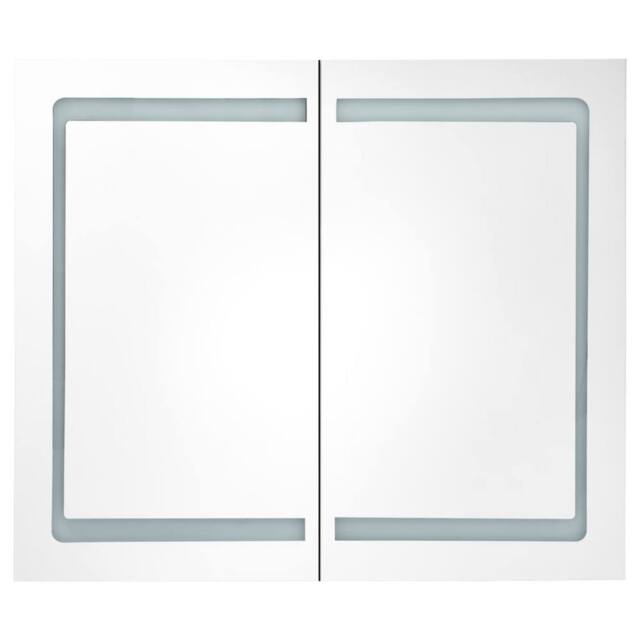Berkfield Home LED Bathroom Mirror Cabinet 80x12.2x68 cm in White - image 1