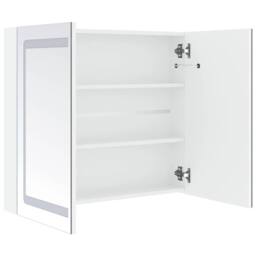 Berkfield Home LED Bathroom Mirror Cabinet 80x12.2x68 cm in White - thumbnail 5