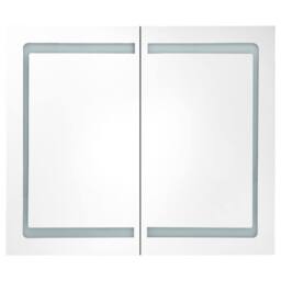 Berkfield Home LED Bathroom Mirror Cabinet 80x12.2x68 cm in White - thumbnail 1