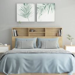 Berkfield Home Headboard Cabinet Sonoma Oak 160x19x103.5 cm in Brown - thumbnail 3