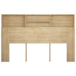 Berkfield Home Headboard Cabinet Sonoma Oak 160x19x103.5 cm in Brown - thumbnail 5