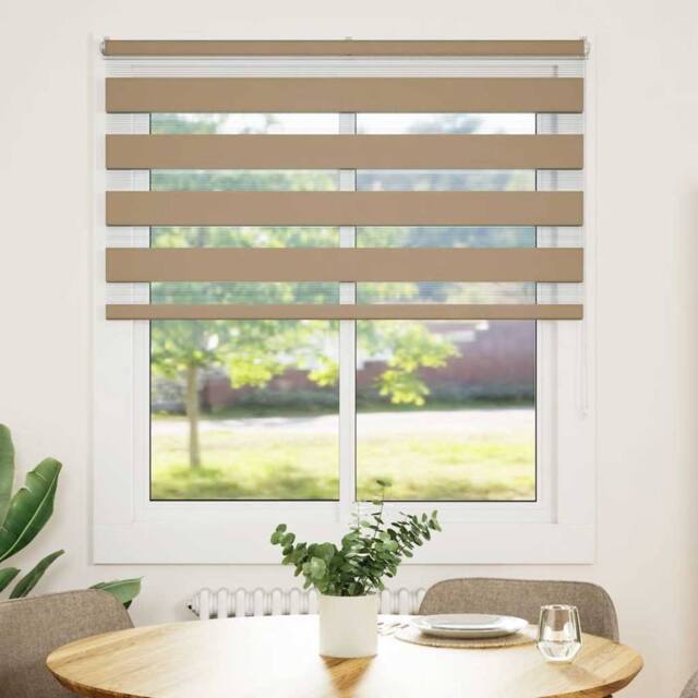Berkfield Home Zebra Blind Sand Brown 120x150 cm Fabric Width 115.9 cm Polyester - image 1