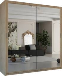 Sliding Wardrobes 4U Double Mirror Sliding Wardrobe With LED Light W203cm x H217cm x D62cm in Light Oak - thumbnail 2