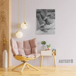 "Artery8 Russell Lee Boots & Spurs Vintage Photograph Canvas Wall Art Print in Grey - Size: W12"" x H16""" - thumbnail 3