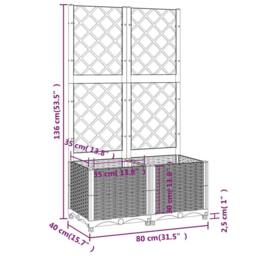 Berkfield Home Garden Planter with Trellis Brown 80x40x136 cm PP - Size: 80 x 40 x 136 cm - thumbnail 8