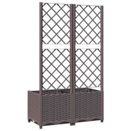 Berkfield Home Garden Planter with Trellis Brown 80x40x136 cm PP - Size: 80 x 40 x 136 cm - thumbnail 6