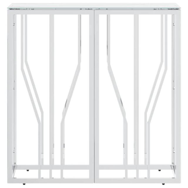 Berkfield Home Modern Console Table Silver 70x30x70 cm Stainless Steel & Glass - Size: 70 x 30 x 70 cm - image 1