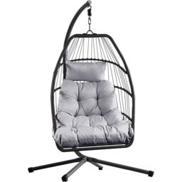 Home Republic Miami Hanging Egg Chair With Cushion Black - thumbnail 2