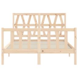 Berkfield Home Beautiful Bed Frame with Headboard 140x200 cm Solid Wood in Natural - thumbnail 6