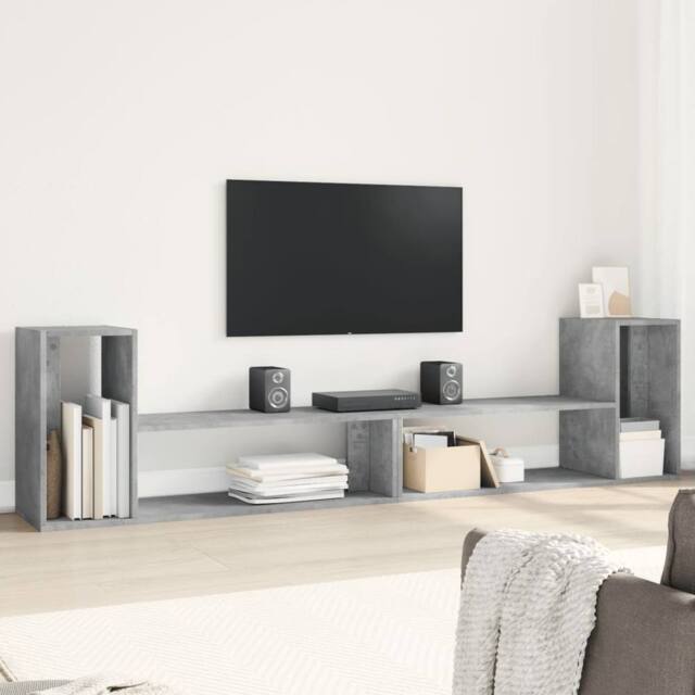 Berkfield Home TV Cabinets 2 pcs Concrete Grey 100x30x50 cm Engineered Wood - Size: 100 x 30 x 50 cm - image 1