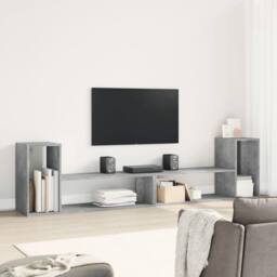 Berkfield Home TV Cabinets 2 pcs Concrete Grey 100x30x50 cm Engineered Wood - Size: 100 x 30 x 50 cm - thumbnail 3