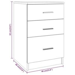 Berkfield Home Bed Cabinet Smoked Oak 40x40x63 cm Engineered Wood in Brown - Size: 40 x 40 x 63 cm - thumbnail 9