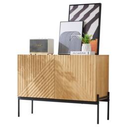 BTM Modern Sideboard Cabinet Storage Buffet Cabinet Metal Legs in Natural - thumbnail 9