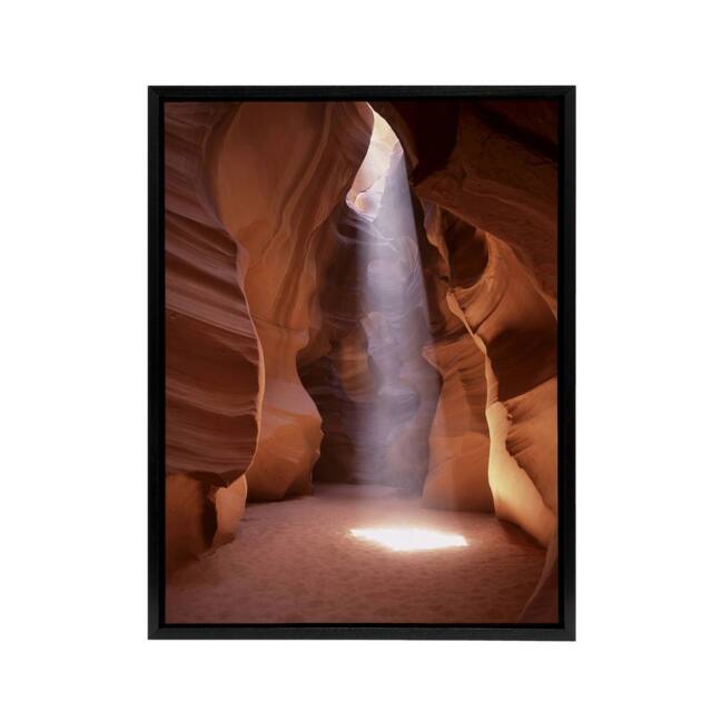 "Artery8 Light Shaft Arizona Slot Canyon Highsmith Framed Canvas Wall Art Print in Orange - Size: W12"" x H16""" - image 1