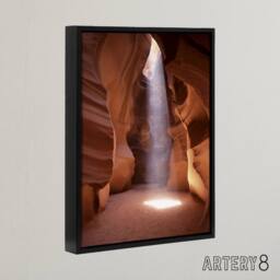 "Artery8 Light Shaft Arizona Slot Canyon Highsmith Framed Canvas Wall Art Print in Orange - Size: W12"" x H16""" - thumbnail 2