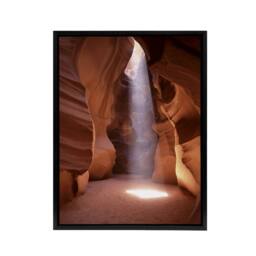 "Artery8 Light Shaft Arizona Slot Canyon Highsmith Framed Canvas Wall Art Print in Orange - Size: W12"" x H16""" - thumbnail 1