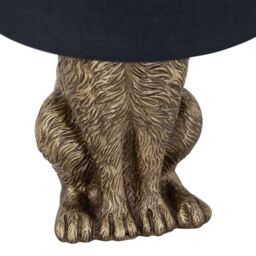First Choice Lighting Babs - Antique Gold Hare Table Lamp With Black Fabric Shade - thumbnail 5