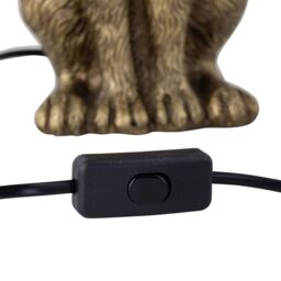 First Choice Lighting Babs - Antique Gold Hare Table Lamp With Black Fabric Shade - thumbnail 4