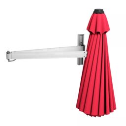 Costway Wall Mounted Umbrella Water proof Cantilever Parasols Tilting Sunshade Umbrella with Adjustable Pole in Red - thumbnail 6