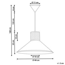 Wyld and Coco Natural Rattan Pendant Lamp with White Fabric Shade - thumbnail 3