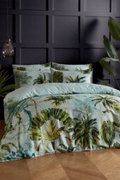 Paoletti Forsteriana Palms 100% Cotton Duvet Cover Set - Size: King - thumbnail 1