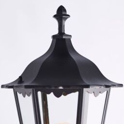 Loops 2 PACK Outdoor Post Lantern Bollard Light Matt Black & Glass 2180mm Tall Lamp - thumbnail 5