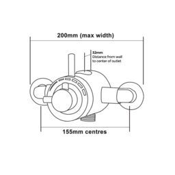 Nes Home Emso Round Exposed Thermostatic Shower Valve With Bottom Outlet Chrome in Silver - thumbnail 4
