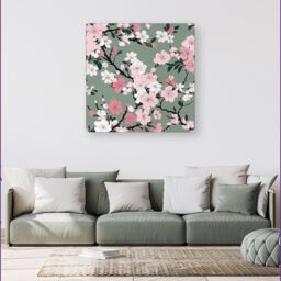 Warren Reed - Designer Pink Floral Abstract Pattern Canvas - Size: w40 inch x h40 inch - thumbnail 4