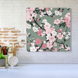 Warren Reed - Designer Pink Floral Abstract Pattern Canvas - Size: w40 inch x h40 inch - thumbnail 2