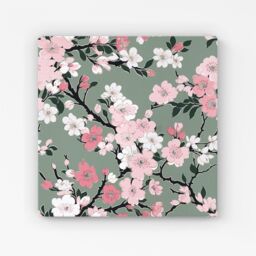 Warren Reed - Designer Pink Floral Abstract Pattern Canvas - Size: w40 inch x h40 inch - thumbnail 1