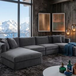 HOB Furniture Dior Pannelled Cinema Sofa - 16ftx6ft in Dark Grey - thumbnail 2