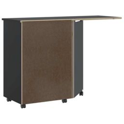 Berkfield Home Rolling Cabinet with Desk MOSS Black Solid Wood Pine - thumbnail 5