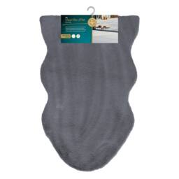 JVL Faux Fur Pelt Rug 60 x 90 cm - Soft Decorative Area Rug, Dark Grey - thumbnail 1