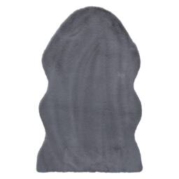 JVL Faux Fur Pelt Rug 60 x 90 cm - Soft Decorative Area Rug, Dark Grey - thumbnail 2