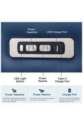 More4Homes Broadway Cinema Electric Recliner Chair USB Charging LED Base in Blue - thumbnail 4