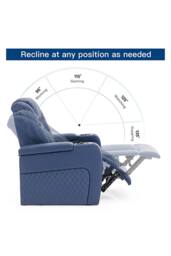More4Homes Broadway Cinema Electric Recliner Chair USB Charging LED Base in Blue - thumbnail 6