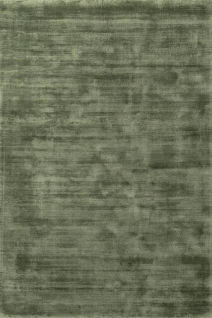 THE RUGS Vikosa Jane Viscose Soft Plain Rug Living Room in Green - Size: 150 cm diameter - image 1
