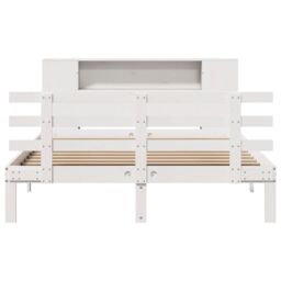 Berkfield Home Bookcase Bed without Mattress White 160x200cm Solid Wood Pine - Size: 160x200 cm - thumbnail 4