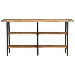 Berkfield Home Console Table 140x35x70 cm Solid Wood Mango in Brown - Size: 140 x 35 x 70 cm - thumbnail 1