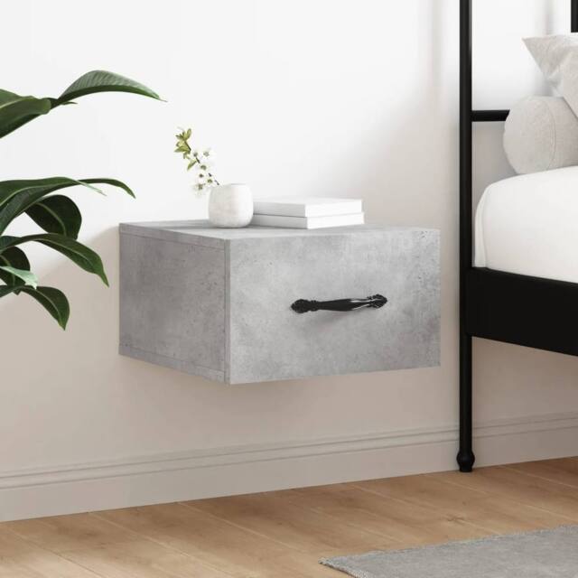 Berkfield Home Wall-mounted Bedside Cabinet Concrete Grey 35x35x20 cm - Size: 35 x 35 x 20 cm - image 1