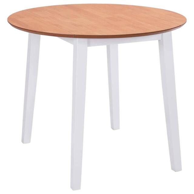 Berkfield Home Drop-leaf Dining Table Round MDF White - image 1