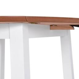 Berkfield Home Drop-leaf Dining Table Round MDF White - thumbnail 5