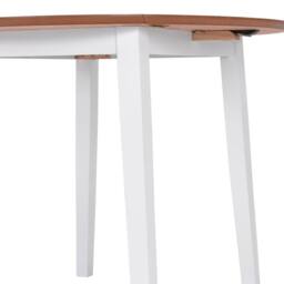 Berkfield Home Drop-leaf Dining Table Round MDF White - thumbnail 6