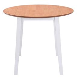 Berkfield Home Drop-leaf Dining Table Round MDF White - thumbnail 2