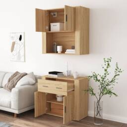 Berkfield Home Highboard Sonoma Oak Engineered Wood in Light Tan - thumbnail 5