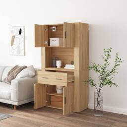 Berkfield Home Highboard Sonoma Oak Engineered Wood in Light Tan - thumbnail 1