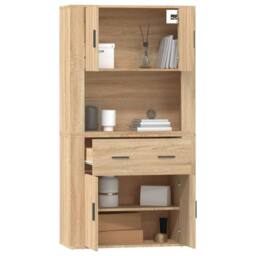 Berkfield Home Highboard Sonoma Oak Engineered Wood in Light Tan - thumbnail 7