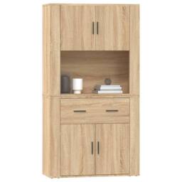 Berkfield Home Highboard Sonoma Oak Engineered Wood in Light Tan - thumbnail 6
