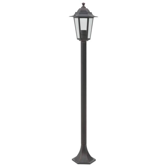 Berkfield Home Garden Post Lights 6 pcs E27 110 cm Aluminium Bronze in Brown - image 1