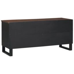 Berkfield Home TV Cabinet - 100 x 33.5 x 46 cm, made from solid mango wood in Brown - Size: 100 x 33.5 x 46 cm - thumbnail 5